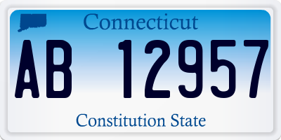 CT license plate AB12957
