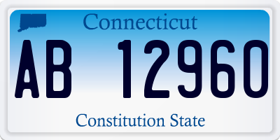 CT license plate AB12960