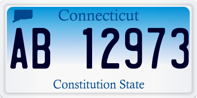CT license plate AB12973