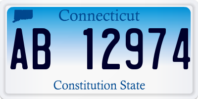 CT license plate AB12974