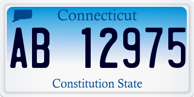 CT license plate AB12975