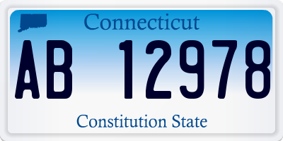 CT license plate AB12978