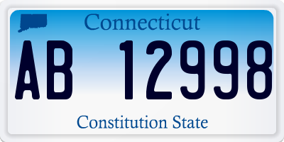 CT license plate AB12998