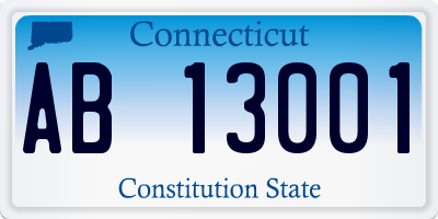 CT license plate AB13001
