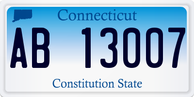 CT license plate AB13007