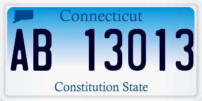CT license plate AB13013