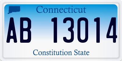 CT license plate AB13014