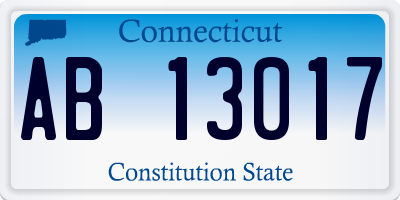 CT license plate AB13017