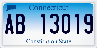 CT license plate AB13019