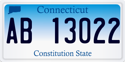 CT license plate AB13022