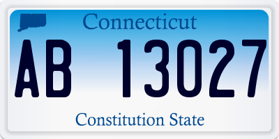CT license plate AB13027