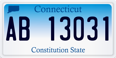 CT license plate AB13031