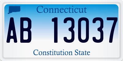 CT license plate AB13037