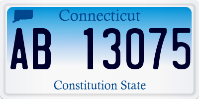 CT license plate AB13075