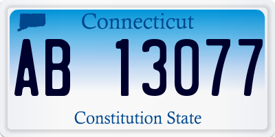 CT license plate AB13077