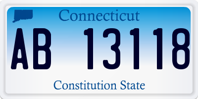 CT license plate AB13118