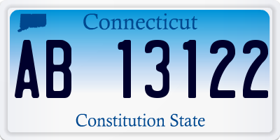 CT license plate AB13122