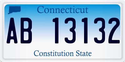 CT license plate AB13132