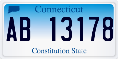 CT license plate AB13178