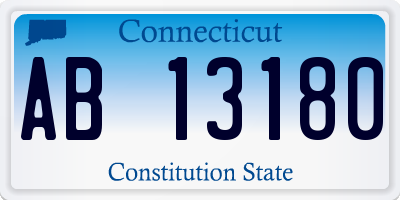 CT license plate AB13180