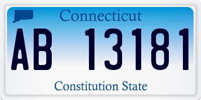 CT license plate AB13181