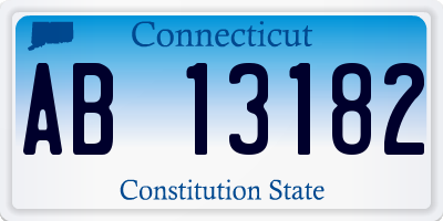 CT license plate AB13182