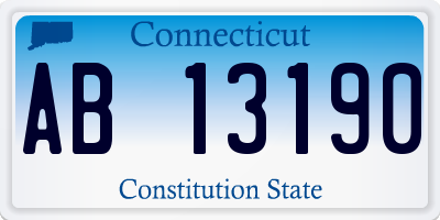 CT license plate AB13190