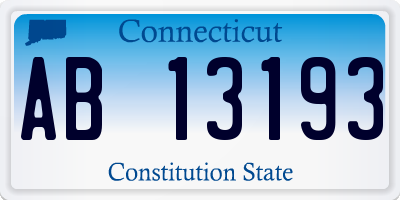 CT license plate AB13193