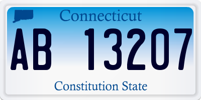 CT license plate AB13207