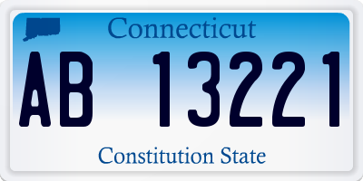 CT license plate AB13221