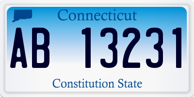 CT license plate AB13231