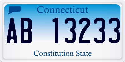 CT license plate AB13233
