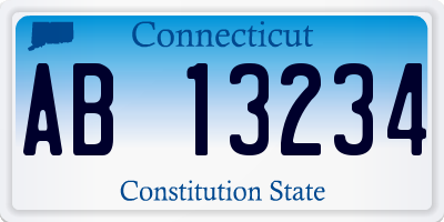 CT license plate AB13234