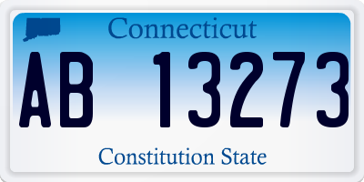 CT license plate AB13273