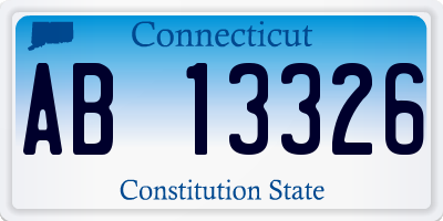 CT license plate AB13326