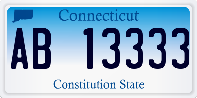 CT license plate AB13333
