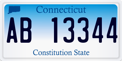 CT license plate AB13344