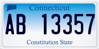 CT license plate AB13357