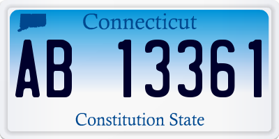 CT license plate AB13361