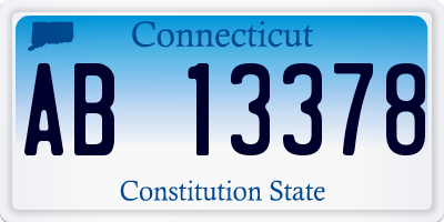 CT license plate AB13378