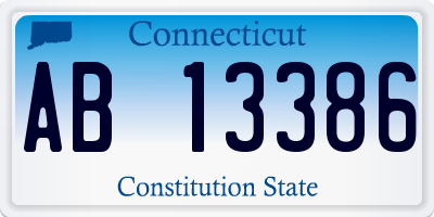 CT license plate AB13386