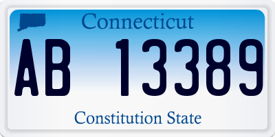 CT license plate AB13389