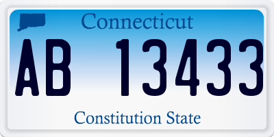 CT license plate AB13433