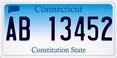 CT license plate AB13452
