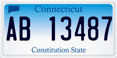 CT license plate AB13487