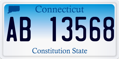 CT license plate AB13568