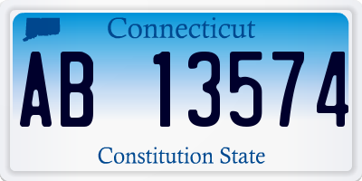 CT license plate AB13574