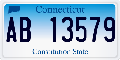 CT license plate AB13579