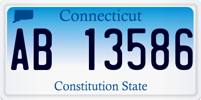 CT license plate AB13586