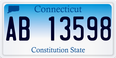 CT license plate AB13598